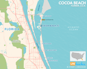 Cocoa Beach Florida Map, Best Beaches, USA - LiveBeaches.com
