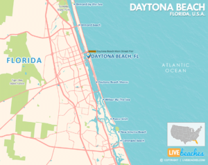Daytona Beach Florida Map, Best Beaches, USA - LiveBeaches.com