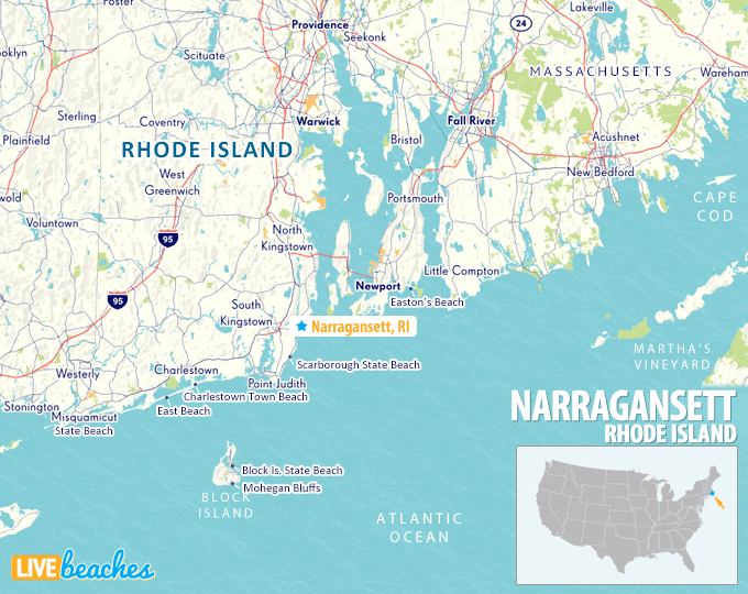 Map of Narragansett, Rhode Island - LiveBeaches.com