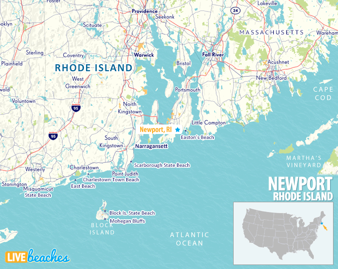 Map of Newport, Rhode Island - LiveBeaches.com