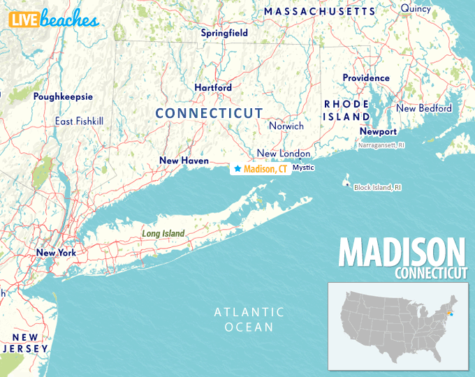 Map of Madison, Connecticut - LiveBeaches.com