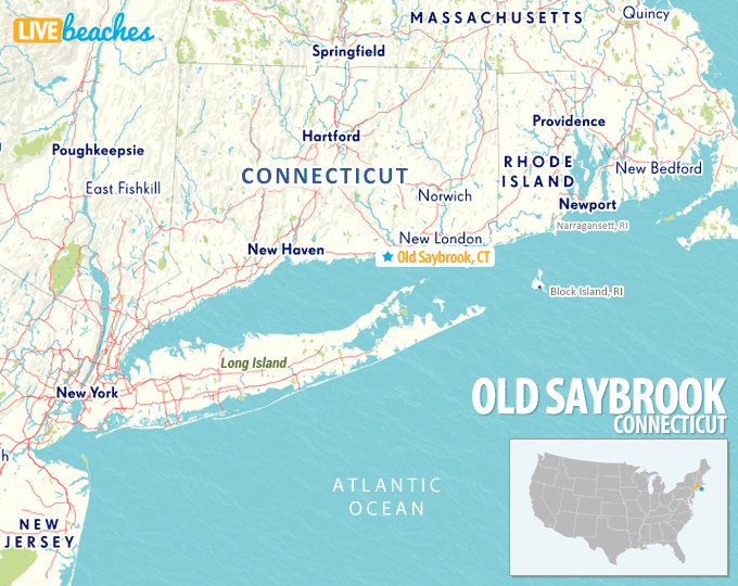 Map of Old Saybrook, Connecticut - LiveBeaches.com