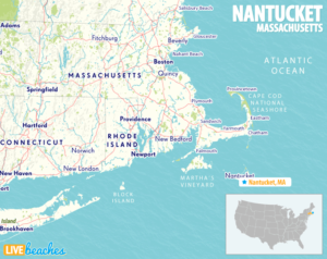 Map of Nantucket Island, MA - LiveBeaches.com