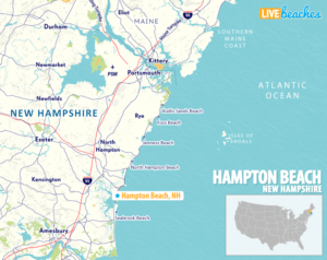 Map of Hampton Beach, New Hampshire - LiveBeaches.com