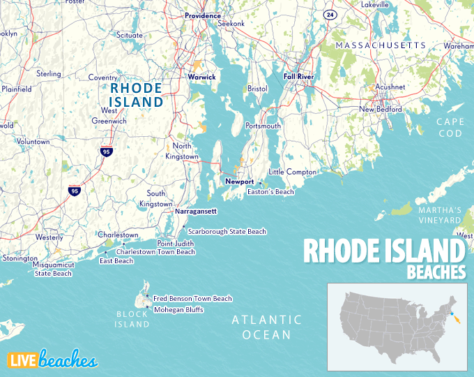 Map of Rhode Island Beaches