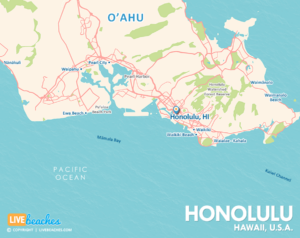 Honolulu, Hawaii Map, Hawaiian Islands, USA , Best Beaches - LiveBeaches.com