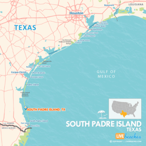 South Padre Island Texas Map, Best Beaches, USA - LiveBeaches.com