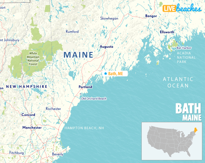 Map of Bath, Maine - LiveBeaches.com