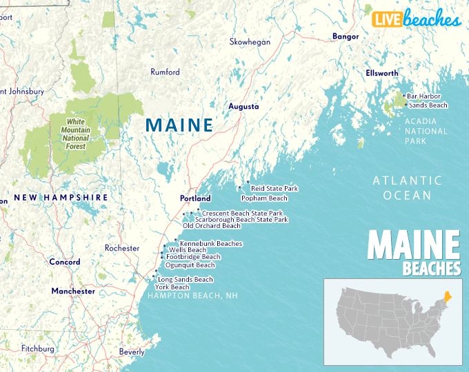 Map of Maine Beaches - LiveBeaches.com