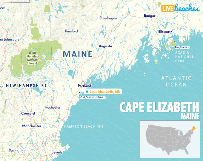 Map of Cape Elizabeth, Maine - LiveBeaches.com