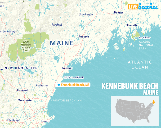 Map of Kennebunk Beach, Maine - LiveBeaches.com
