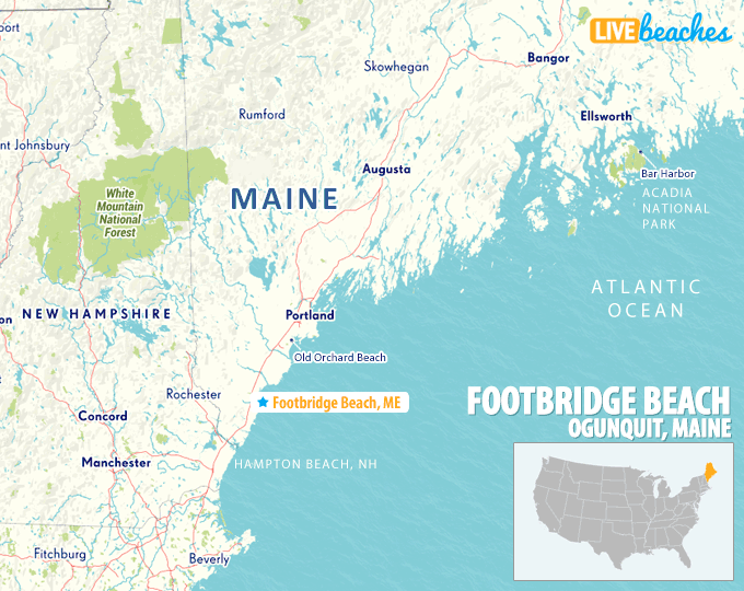Map of Footbridge Beach, Maine - LiveBeaches.com