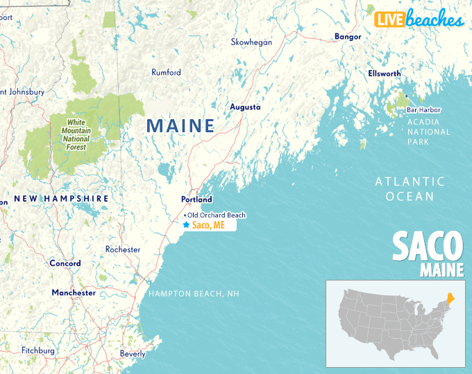 Map of Saco, Maine
