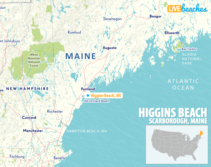 Map of Higgins Beach, Maine - LiveBeaches.com