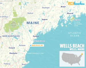 Map of Wells Beach, Maine by Live Beaches