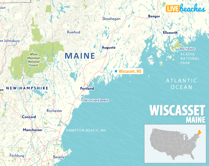 Map of Wiscasset, Maine - LiveBeaches.com