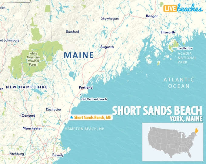 Map of Short Sands Beach, Maine - LiveBeaches.com