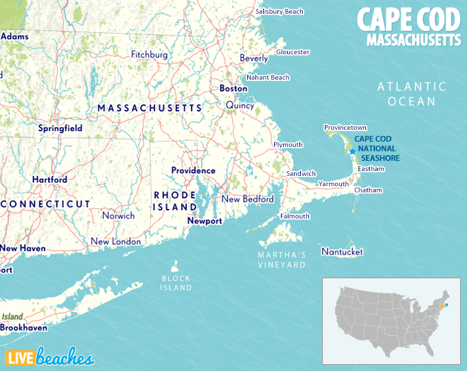 Map of Cape Cod National Seashore - LiveBeaches.com
