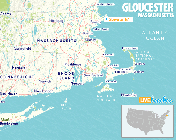 Map of Gloucester, Massachusetts - LiveBeaches.com