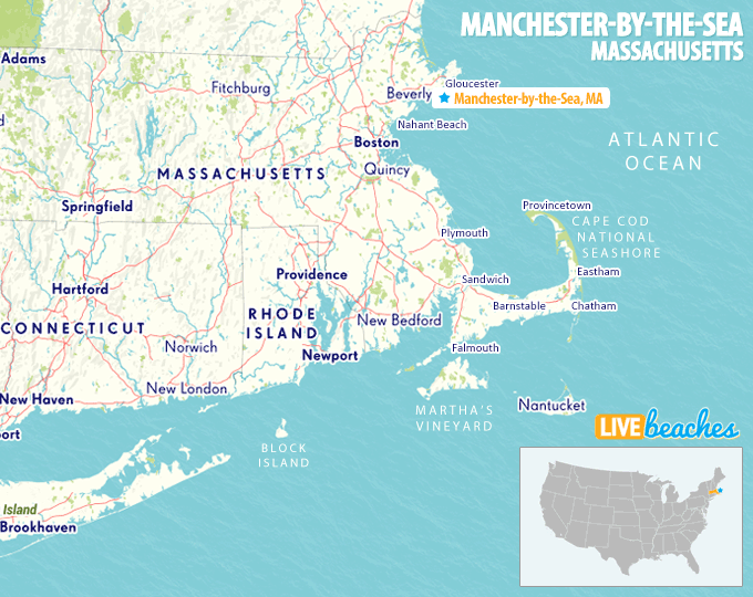 Map of Manchester-by-the-Sea, Massachusetts - LiveBeaches.com