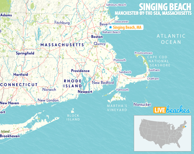 Map of Singing Beach, Massachusetts