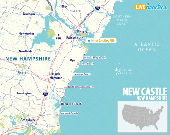 Map of New Castle, New Hampshire - LiveBeaches.com