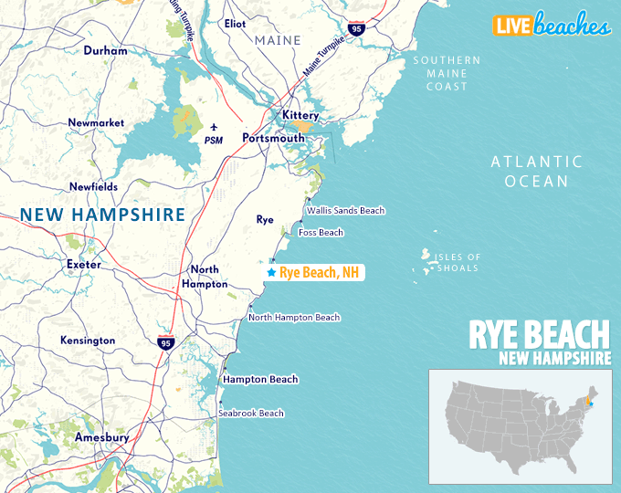 Map of Rye Beach, New Hampshire - LiveBeaches.com