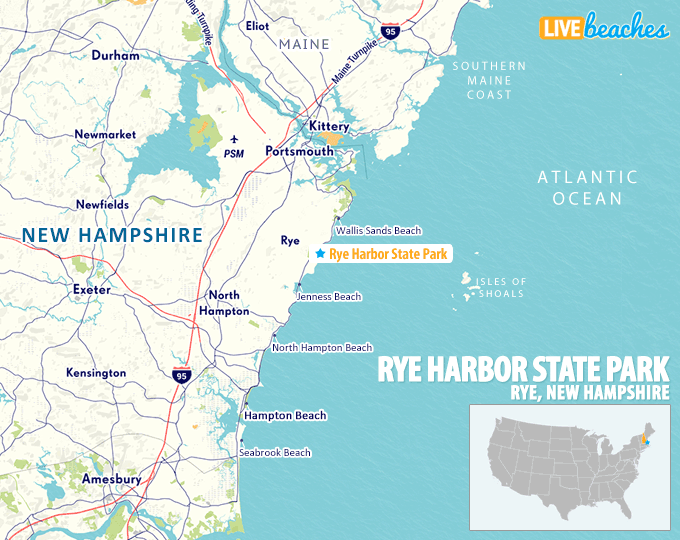 Map of Rye Harbor State Park, New Hampshire - LiveBeaches.com