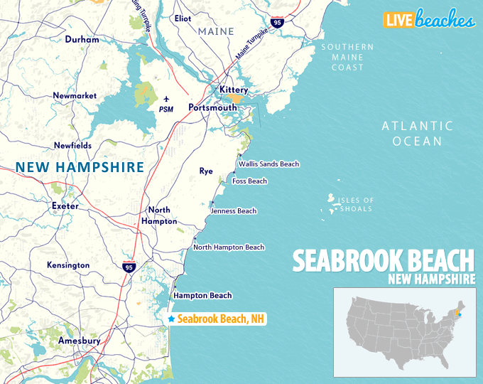 Map of Seabrook Beach, New Hampshire - LiveBeaches.com