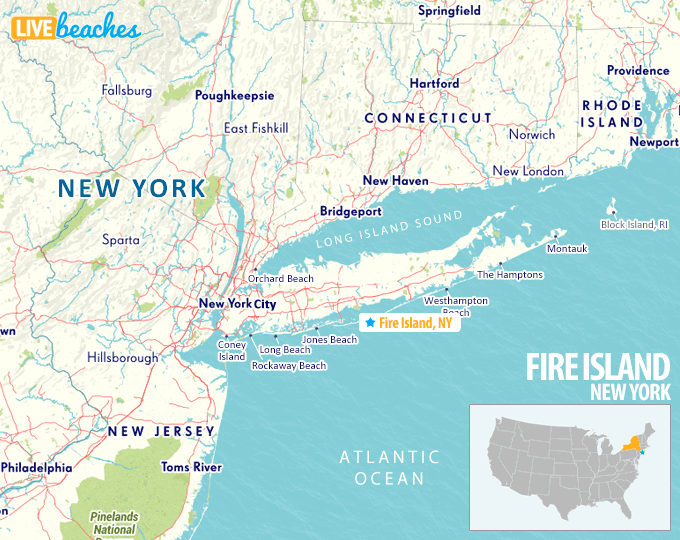 Map of Fire Island, New York