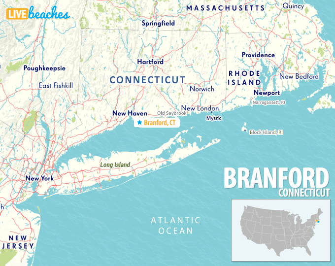 Map of Branford, Connecticut - LiveBeaches.com