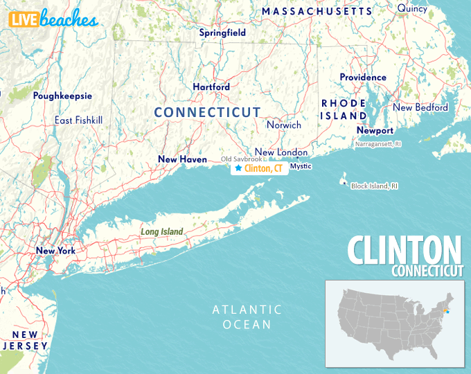Map of Clinton, Connecticut - LiveBeaches.com