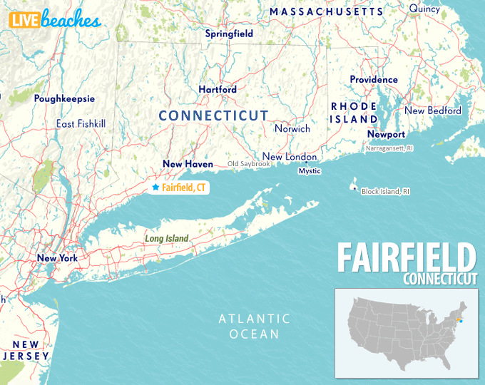 Map of Fairfield, Connecticut - LiveBeaches.com