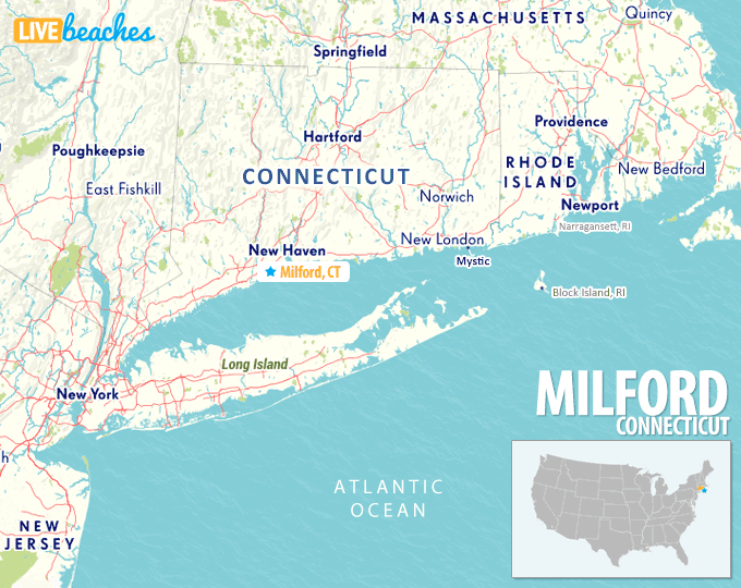 Map of Milford, Connecticut - LiveBeaches.com