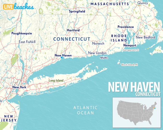 Map of New Haven, Connecticut - LiveBeaches.com