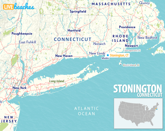 Map of Stonington, Connecticut - LiveBeaches.com
