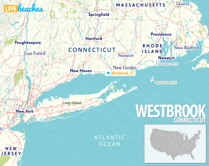 Map of Westbrook, Connecticut - LiveBeaches.com