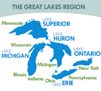 The Great Lakes Region Vector - LiveBeaches.com