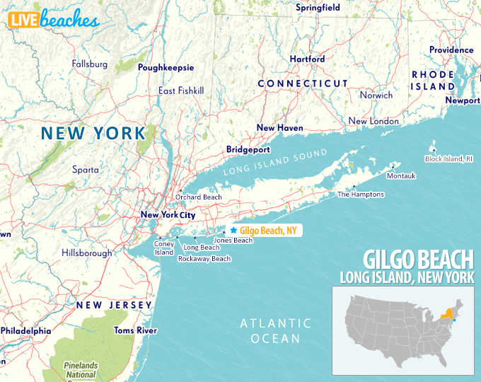 Map of Gilgo Beach, New York - LiveBeaches.com