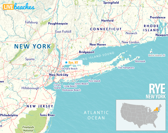 Map of Rye, New York - LiveBeaches.com