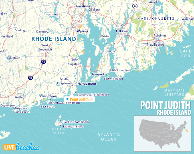 Map of Point Judith, Rhode Island - LiveBeaches.com