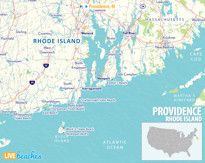 Map of Providence, Rhode Island - LiveBeaches.com