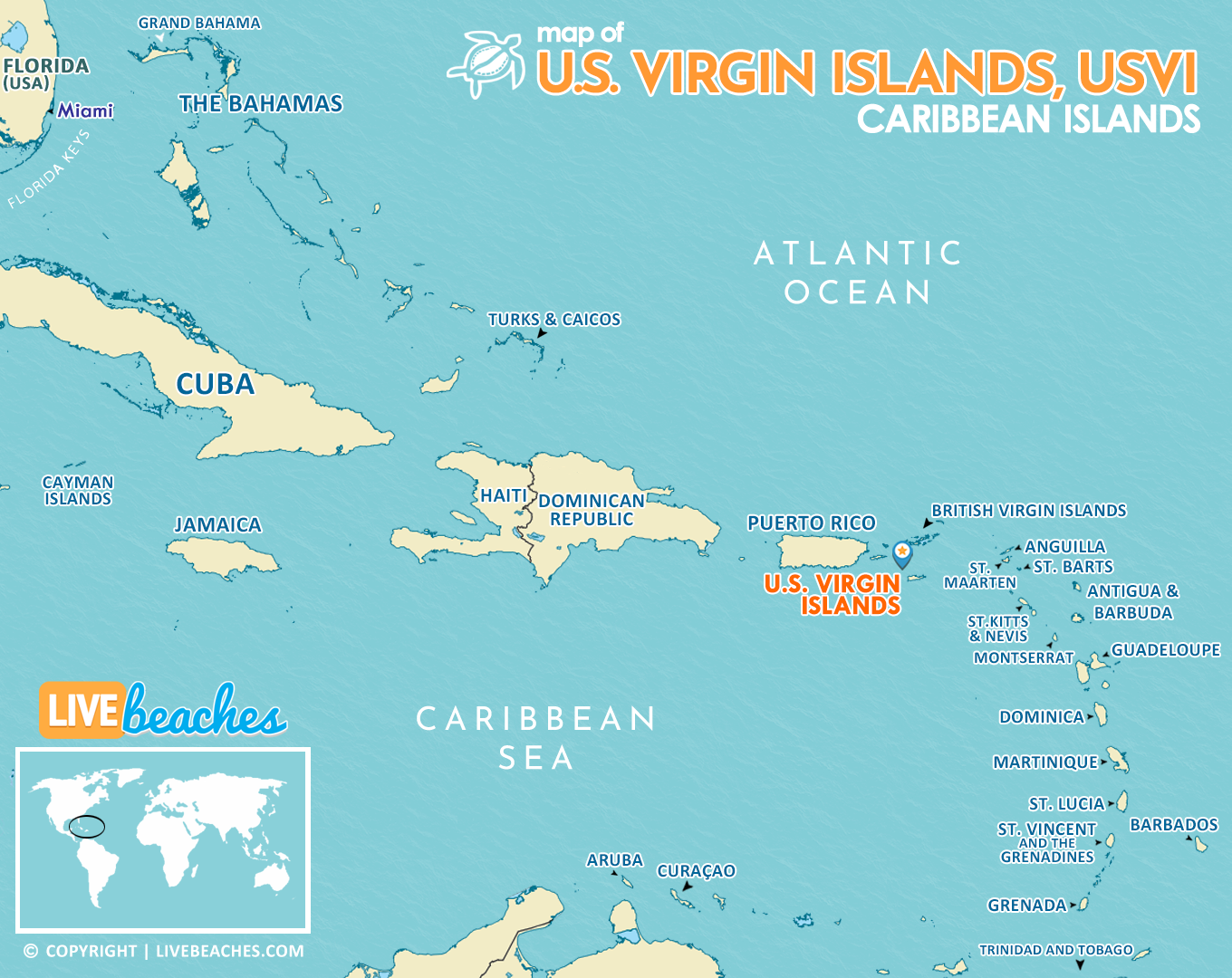Map Of U S Virgin Islands Escape To The Caribbean 