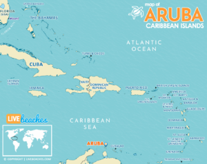 Map of Aruba, Caribbean Islands and Resort Beaches | Hi-Res and Printable - LiveBeaches.com