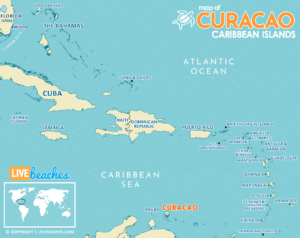 Map of Curacao, Caribbean Islands and Resort Beaches | Hi-Res and Printable - LiveBeaches.com