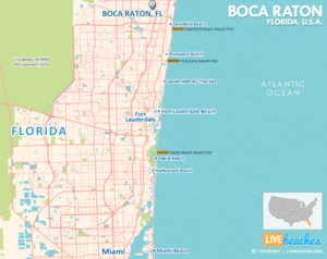 Boca Raton Florida Map, Best Beaches, USA - LiveBeaches.com