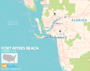 Fort Myers Beach Florida Map, Best Beaches, USA - LiveBeaches.com