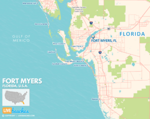 Fort Myers Florida Map, Best Beaches, USA - LiveBeaches.com