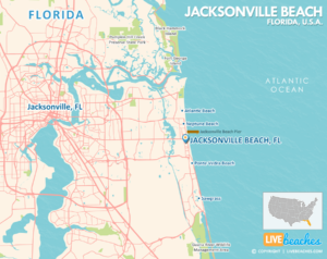 Jacksonville Beach Florida Map, Best Beaches, USA - LiveBeaches.com