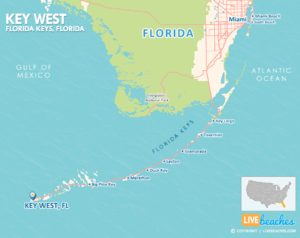 Key West Florida Map, Best Beaches, USA - LiveBeaches.com